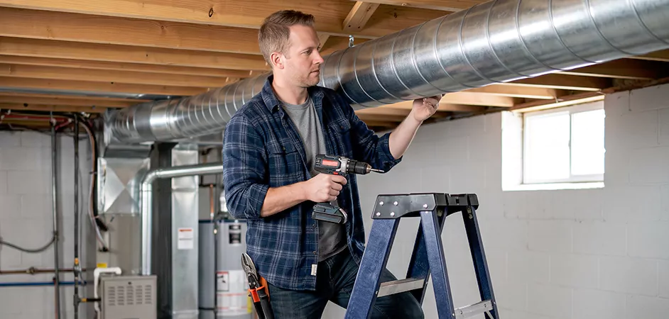 Exposed Spiral Ductwork in Sweetwater