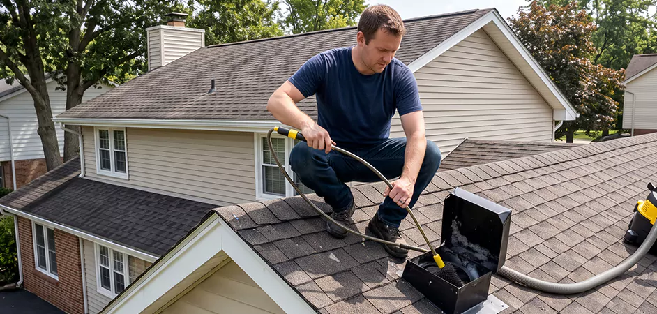 Multi-Story Roof Dryer Vent Cleaning in Sweetwater